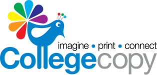 College Copy Logo in blue and grey.